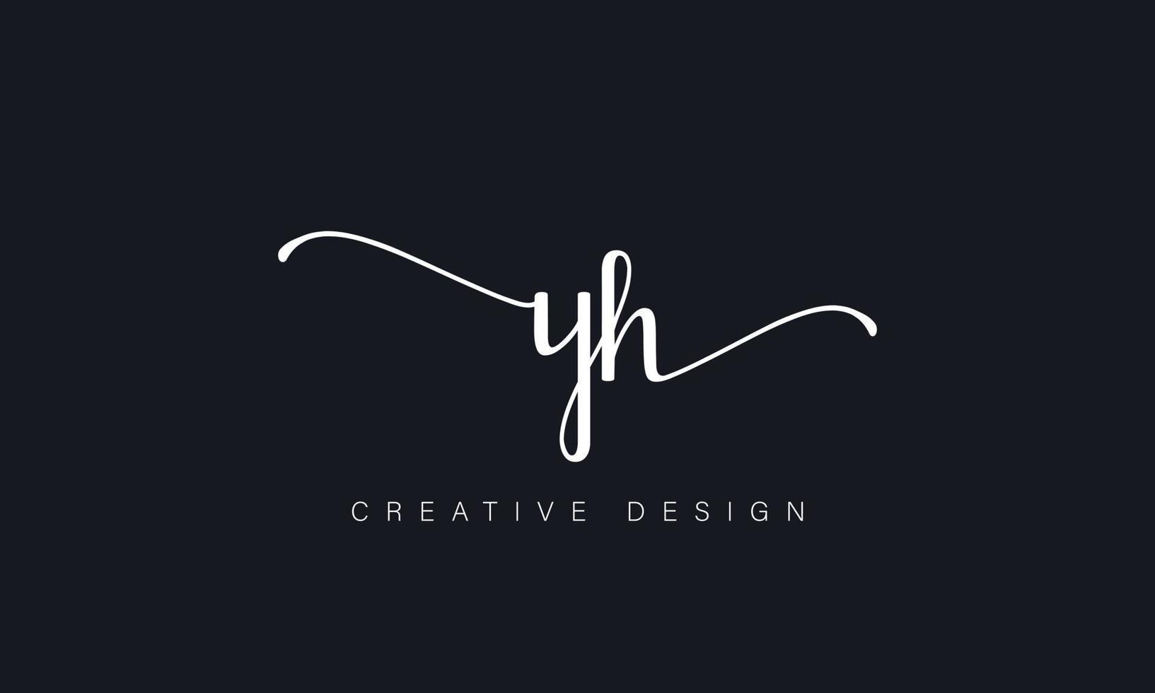 escritura a mano carta yh logo pro archivo vectorial vector