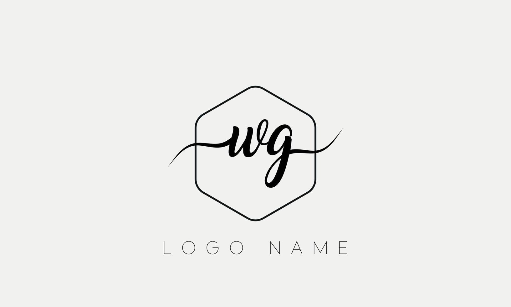 Handwriting letter WG logo pro vector file pro Vector Pro Vector
