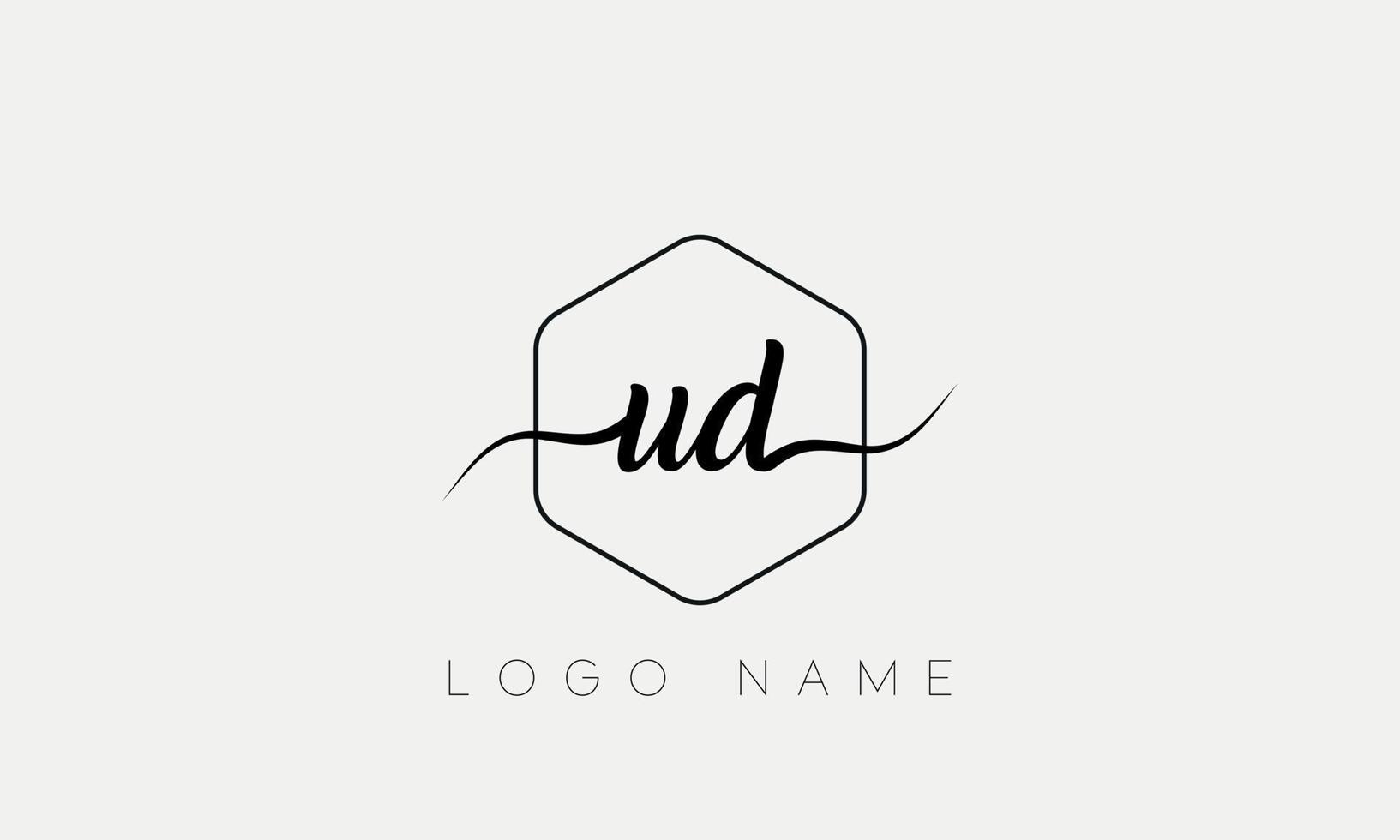 Handwriting letter UD logo pro vector file pro Vector Pro Vector