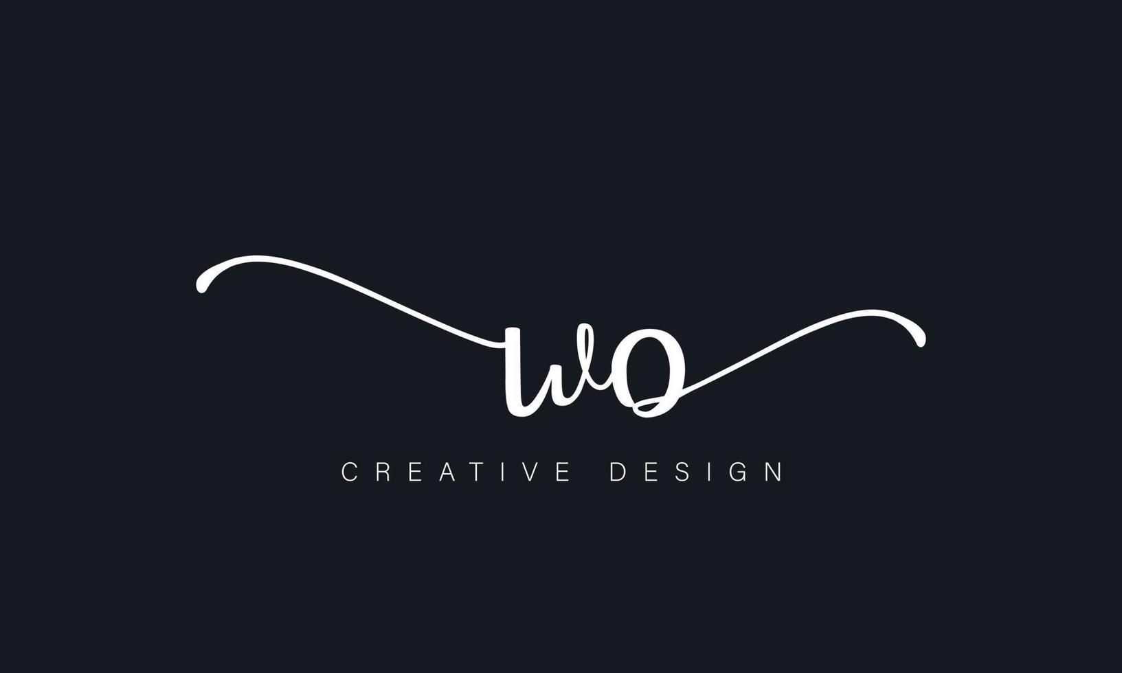 Handwriting letter WO logo pro vector file pro Vector Pro Vector