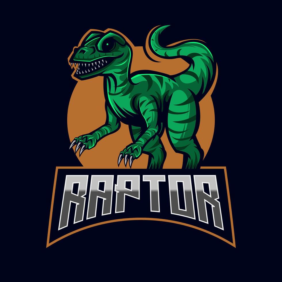 plantilla de diseño de logotipo raptor esport vector