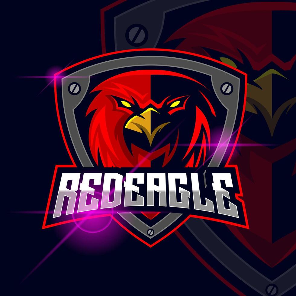 plantilla de logotipo de esport rojo águila vector