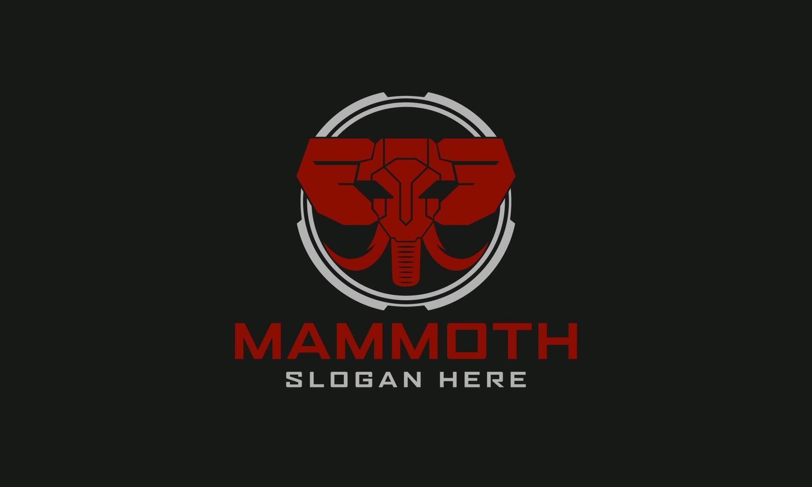 Elephant Mammoth in circle logo design. Vector illustration of an elephant with modern style. Elephant icon design template.