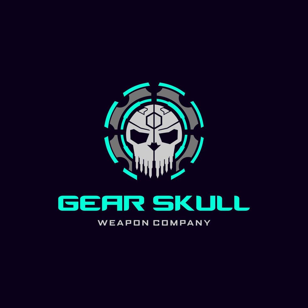 Skull Gear Mask Logo Vector design. For mascot logo design in modern style, mascot logo template.