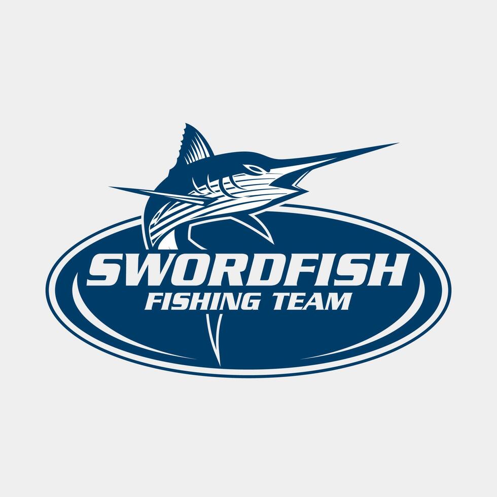 Marlin Swordfish Fish Logo Fishing Design Outdoor adventure logo design template vector illustration