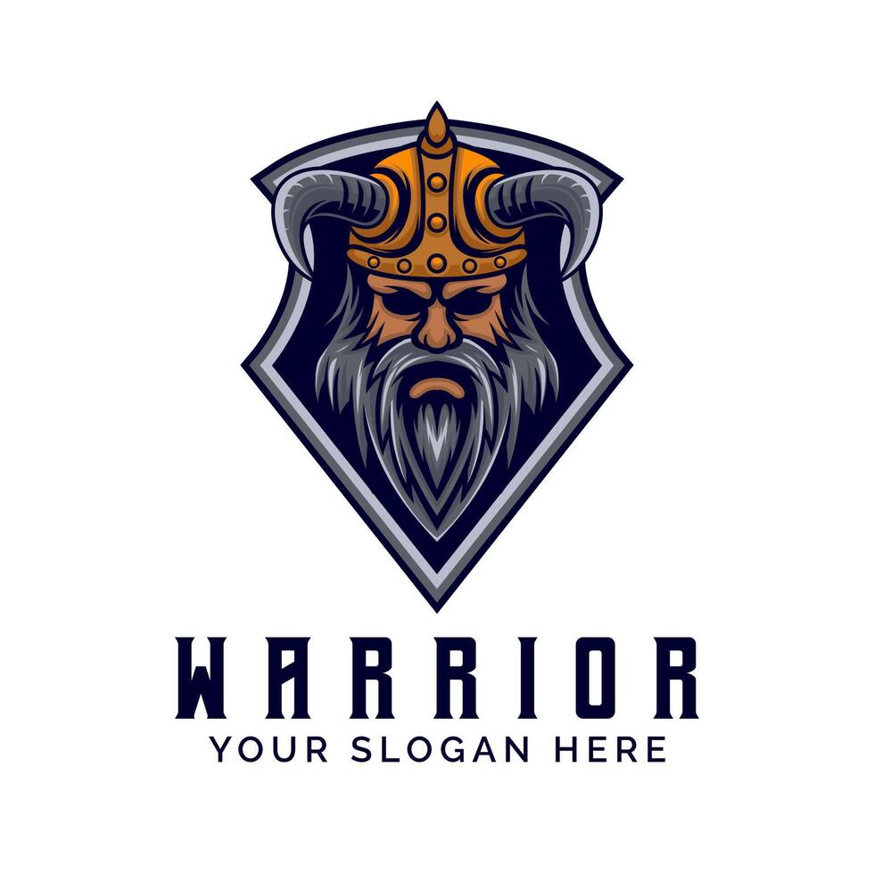 viking head logo design vector illustration template