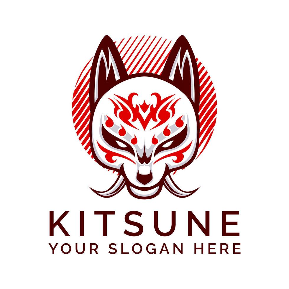 Kitsune Samurai Head Japanesee Wolf Logo vector illustration 14561121 ...