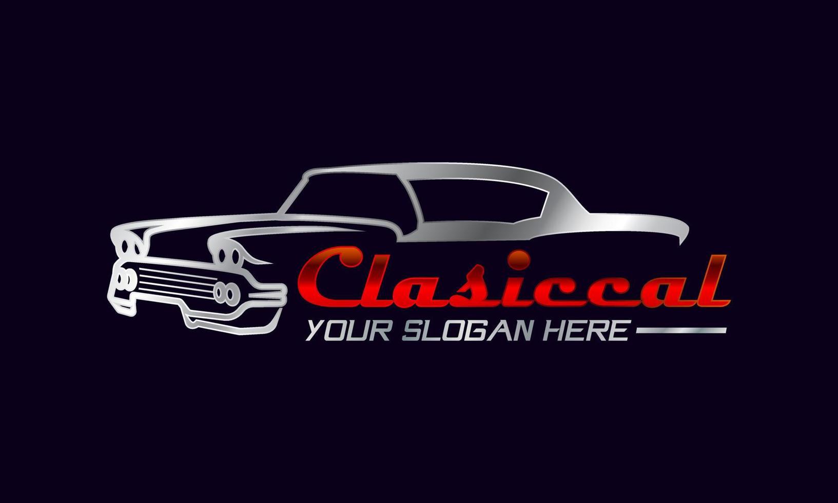 Classical Car logo vector Premium Vector. Automotive Logo Vector Template. Glossy Car Logo design.  Auto style car logo design with concept sports vehicle icon silhouette