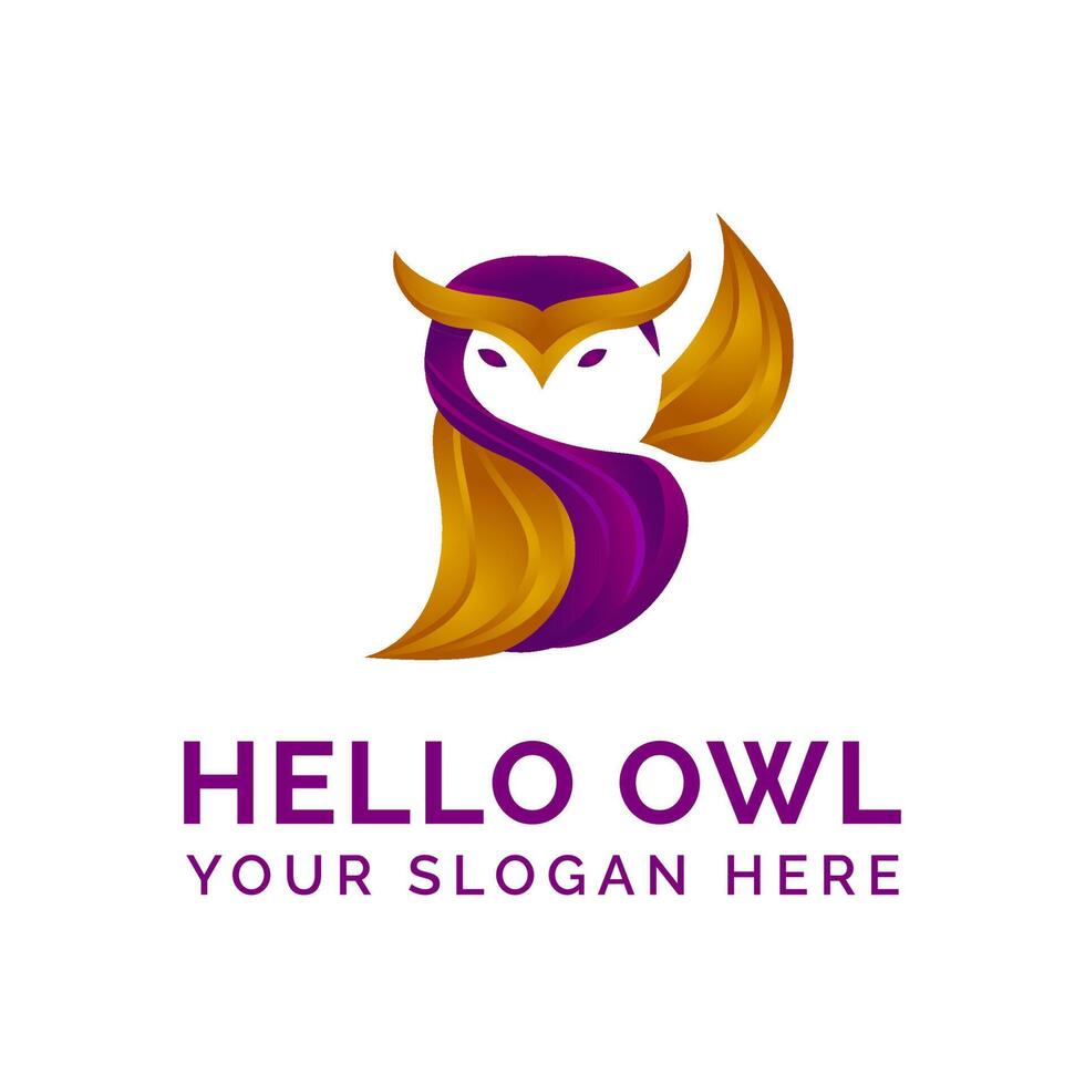 Owl Logo Design in Gradient template vector mascot