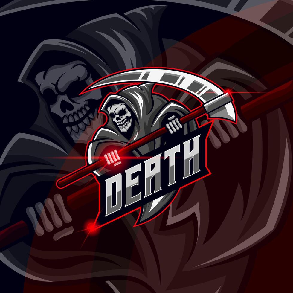 Grim Reaper esport logo design vector