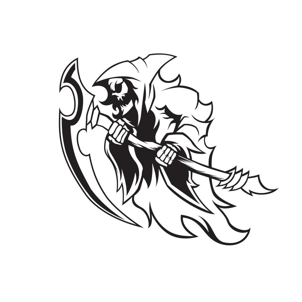 Reaper Skull angry E-Sport logo design template.eps 14561190 Vector Art ...