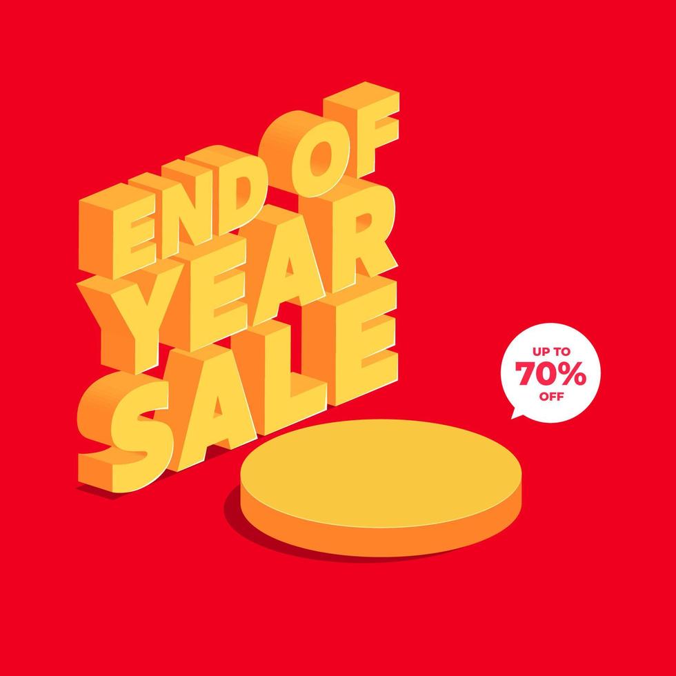 End of year sale banner. Sale banner template design. vector