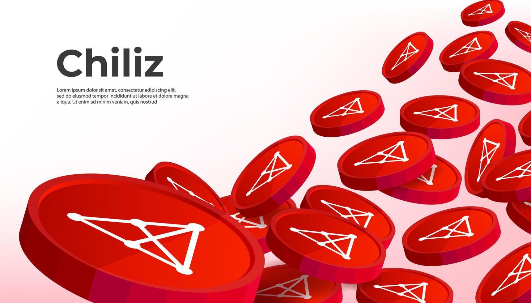 Chiliz CHZ cryptocurrency concept banner background. vector