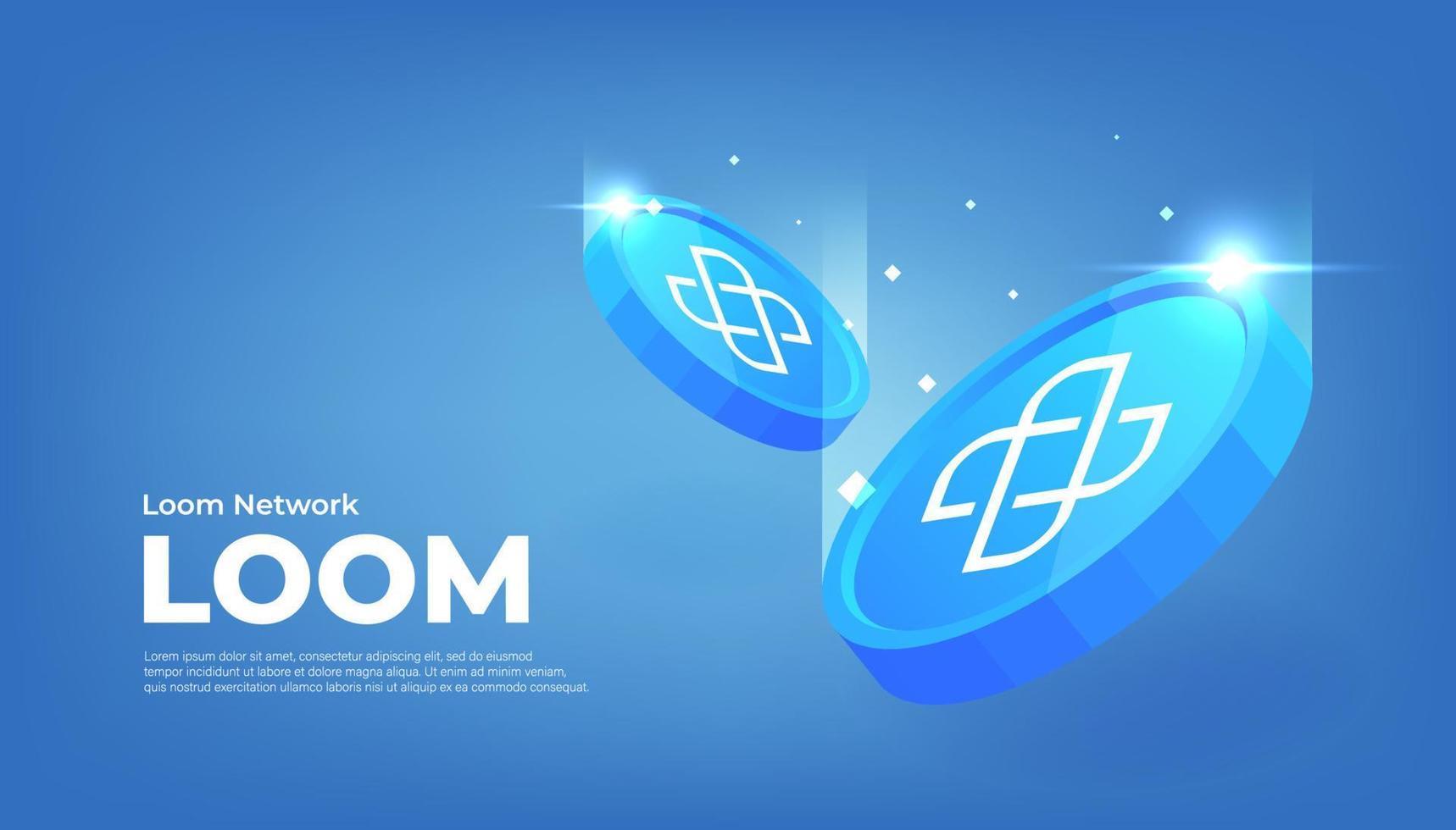 Loom Network coin cryptocurrency concept banner background. vector