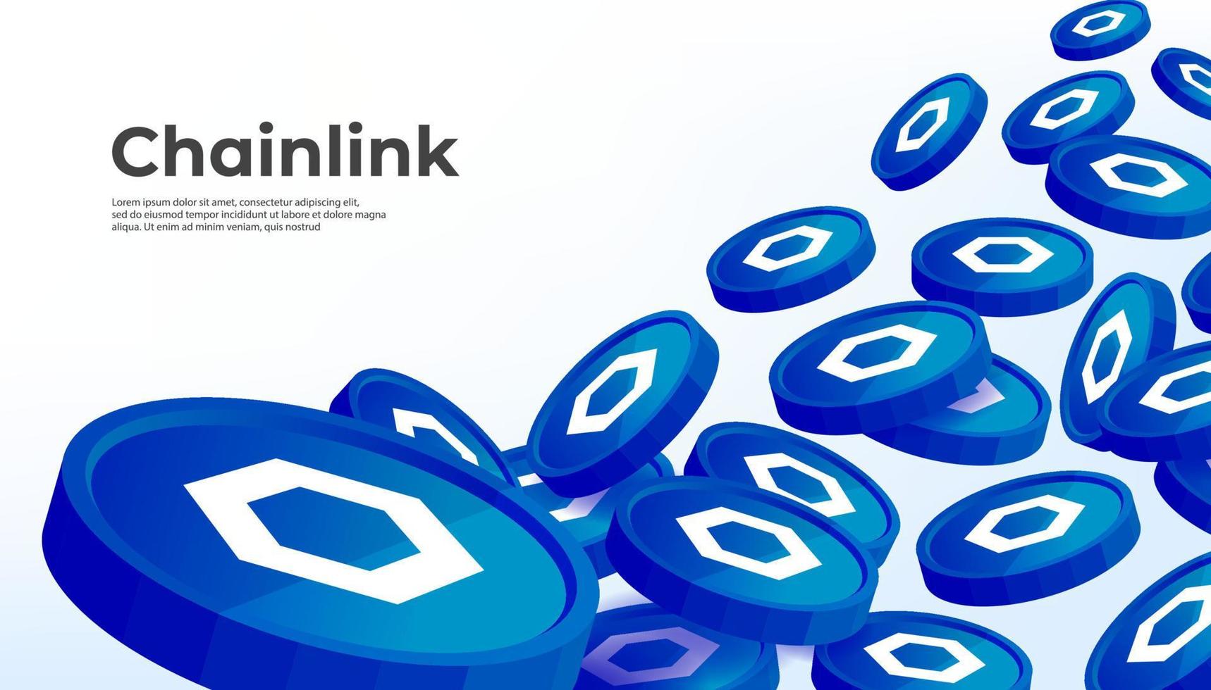 Chainlink LINK cryptocurrency concept banner background. vector