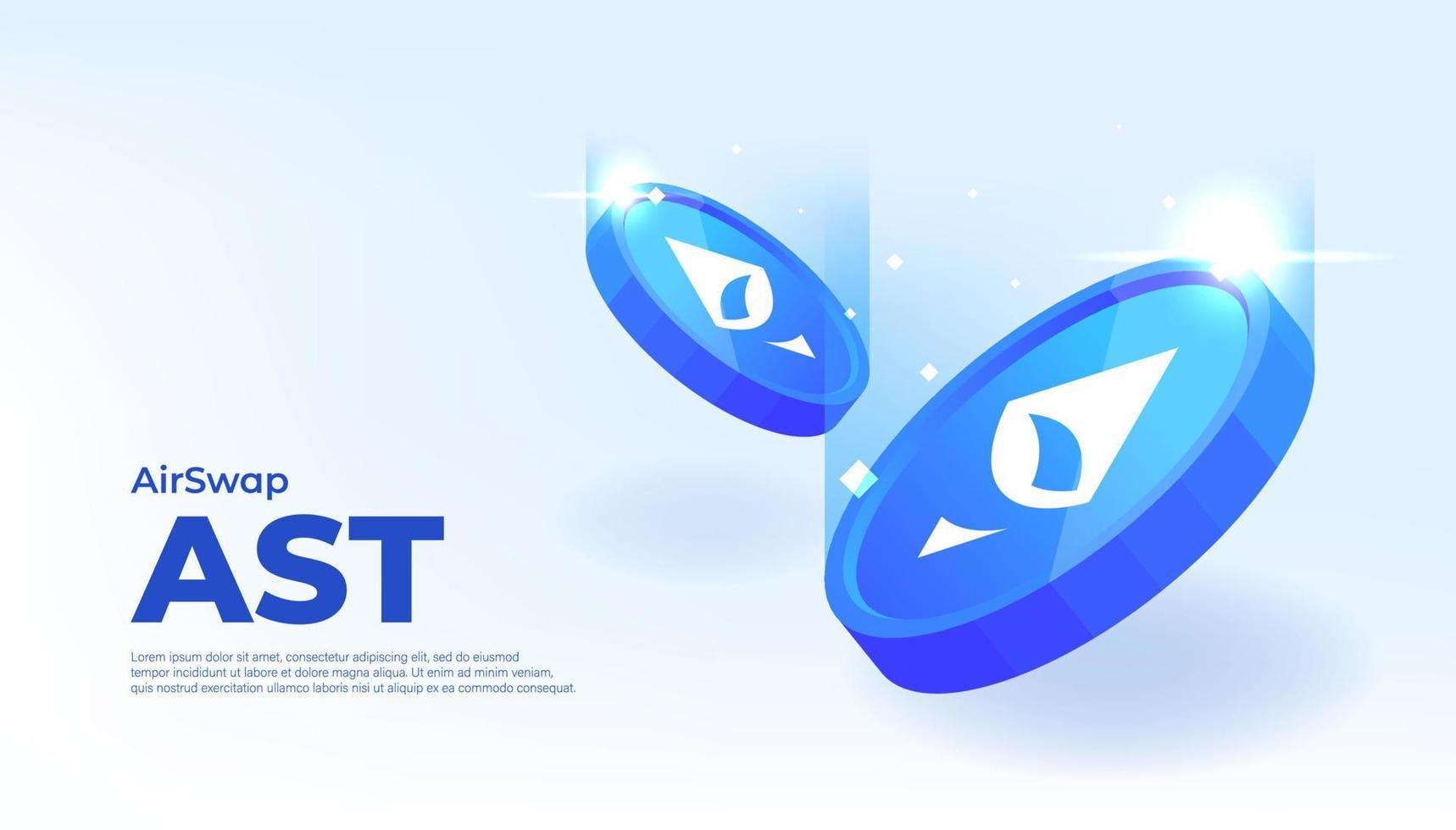 AirSwap AST coin cryptocurrency concept banner background. vector