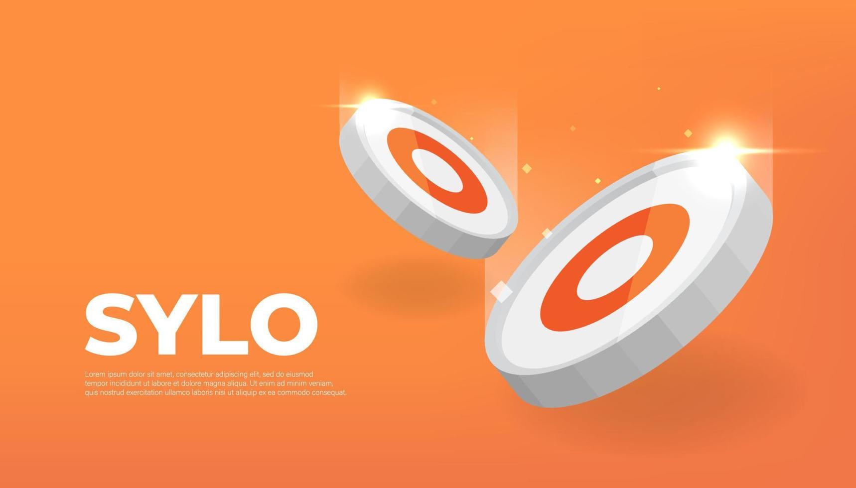 SYLO coin cryptocurrency concept banner background. vector