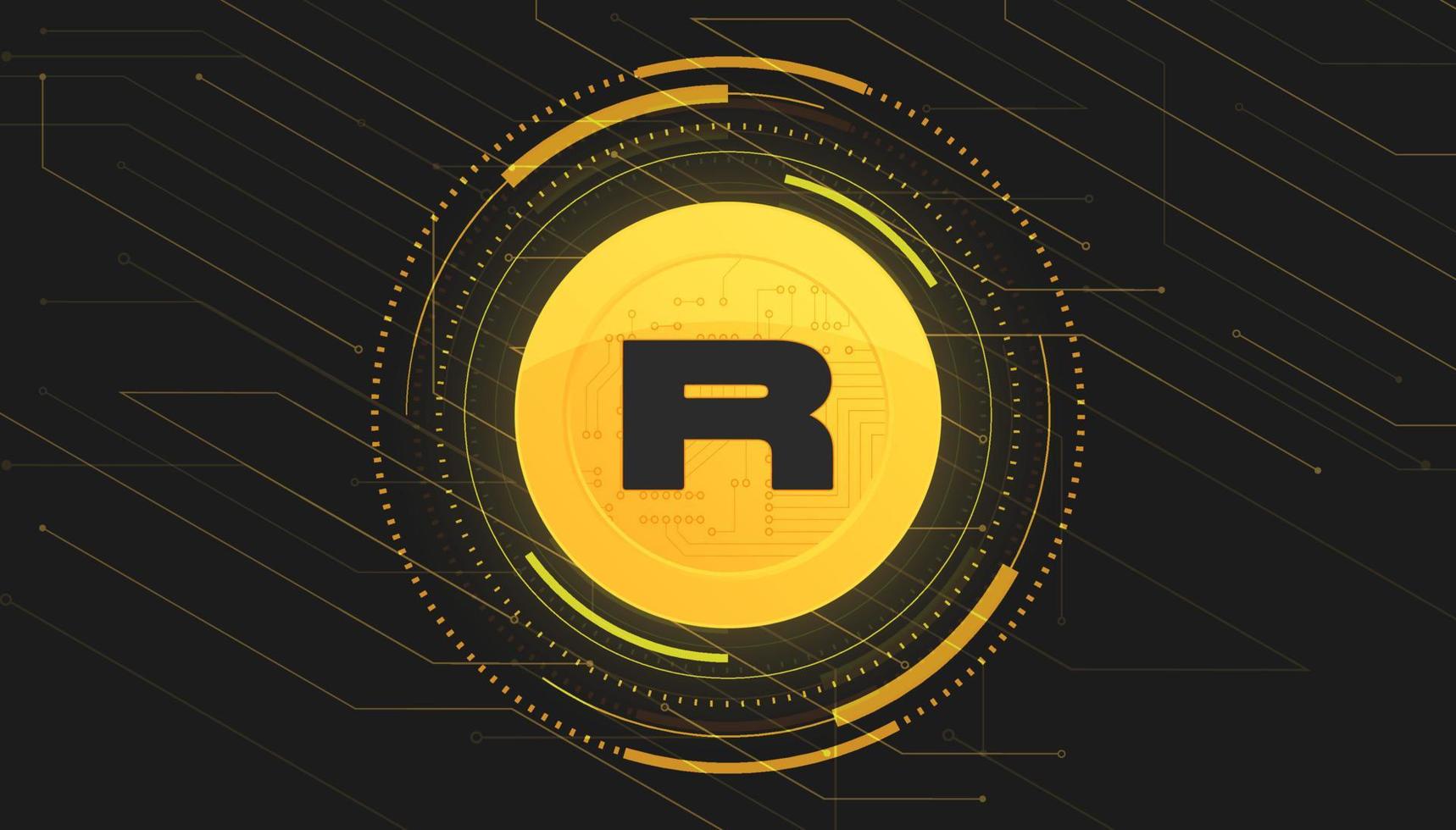 Rarible RARI coin cryptocurrency concept banner background. vector