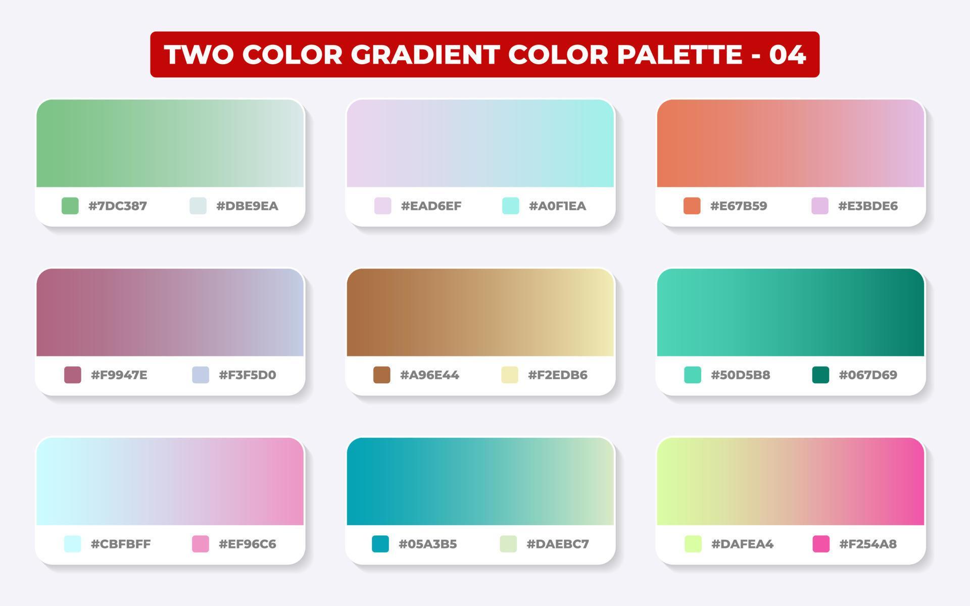 Gradient color palette with color codes in RGB or HEX, Catalog, Trendy ...