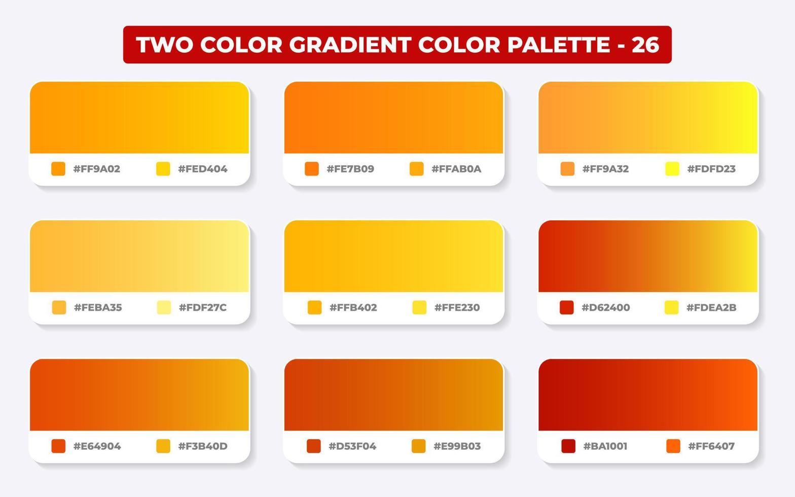 paleta de colores degradados con códigos de color en rgb o hexadecimal, catálogo, colores de moda, muestras de degradado configuradas ilustración vectorial, guías de colores vector