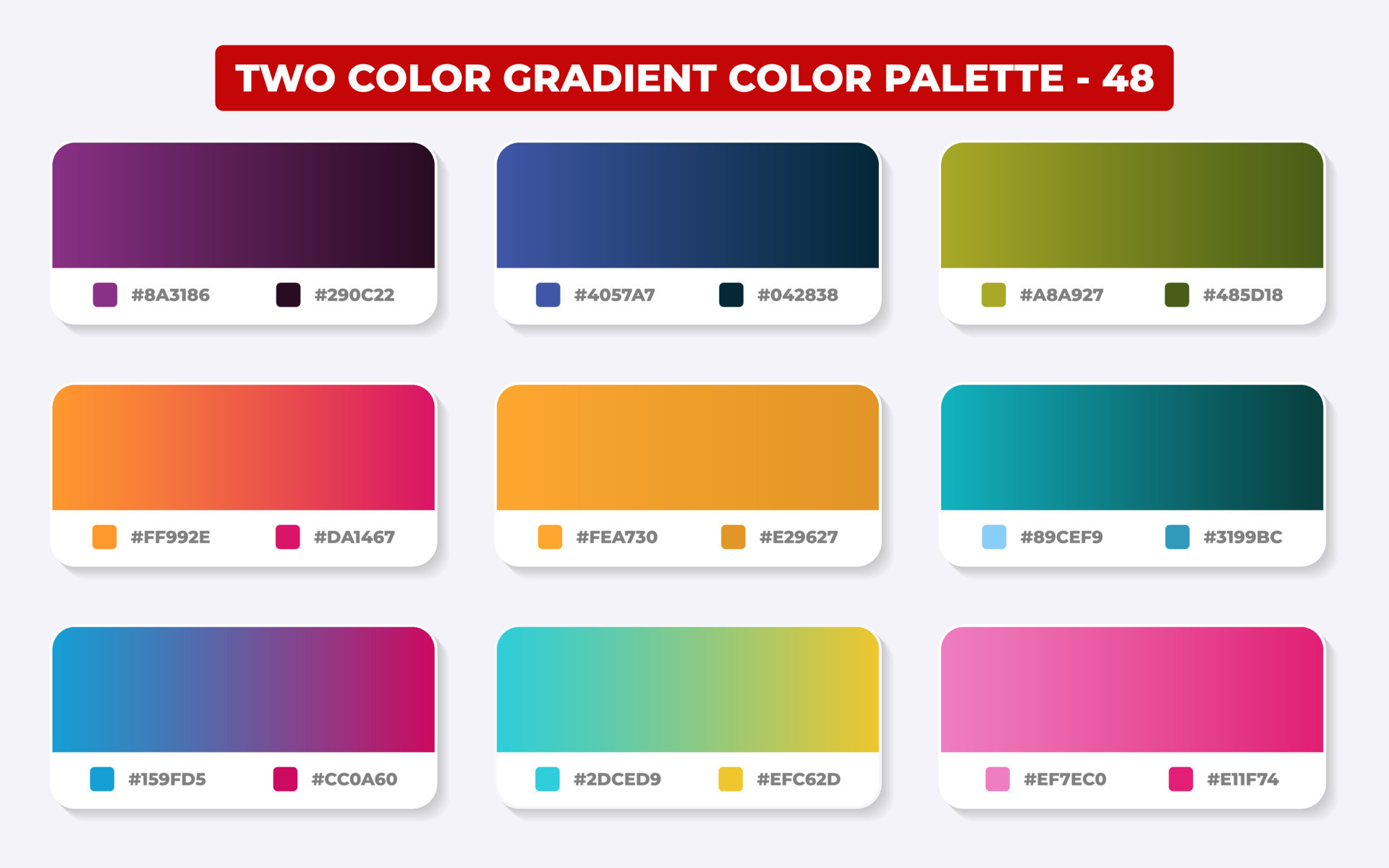 Gradient Color Palette With Color Codes In RGB Or HEX Catalog Trendy 