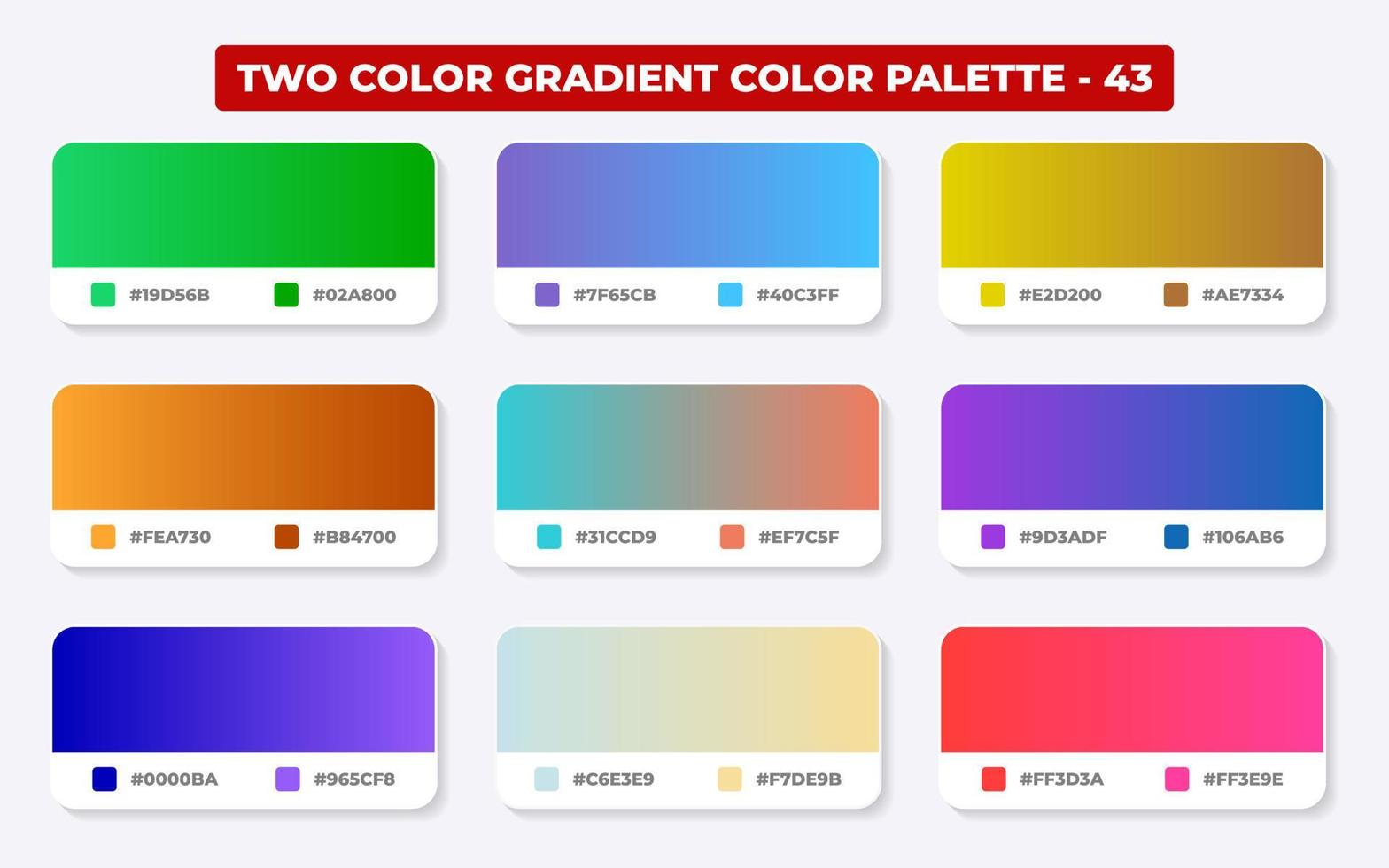 Gradient color palette with color codes in RGB or HEX, Catalog, Trendy ...