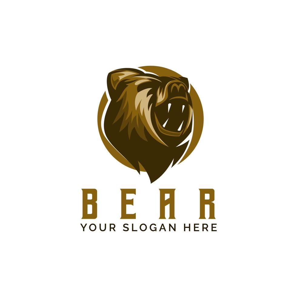 Bear Head Logo Design Template Vector Illustration