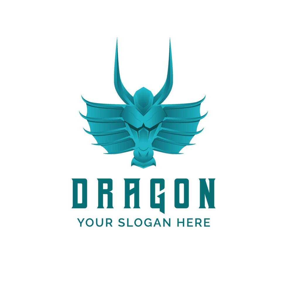 plantilla de mascota de vector de diseño de cabeza de logotipo de dragón