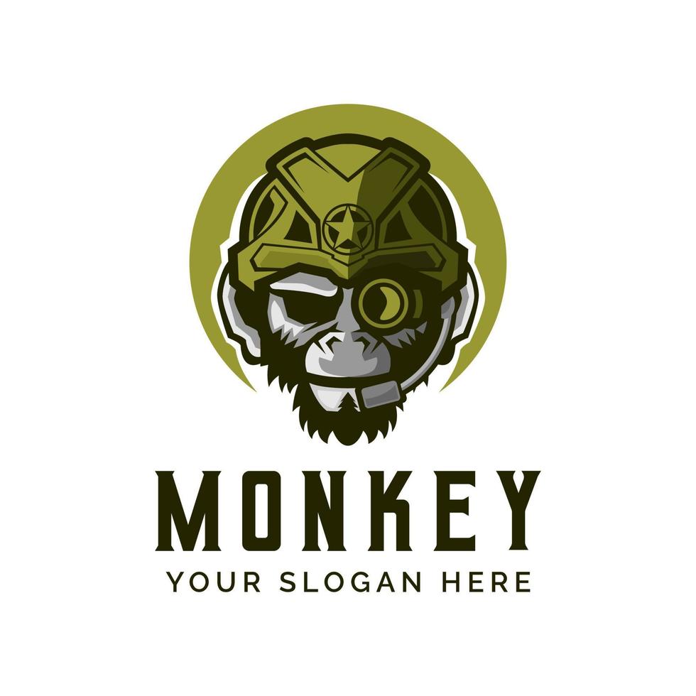 Monkey Army Logo icon vector illustration template