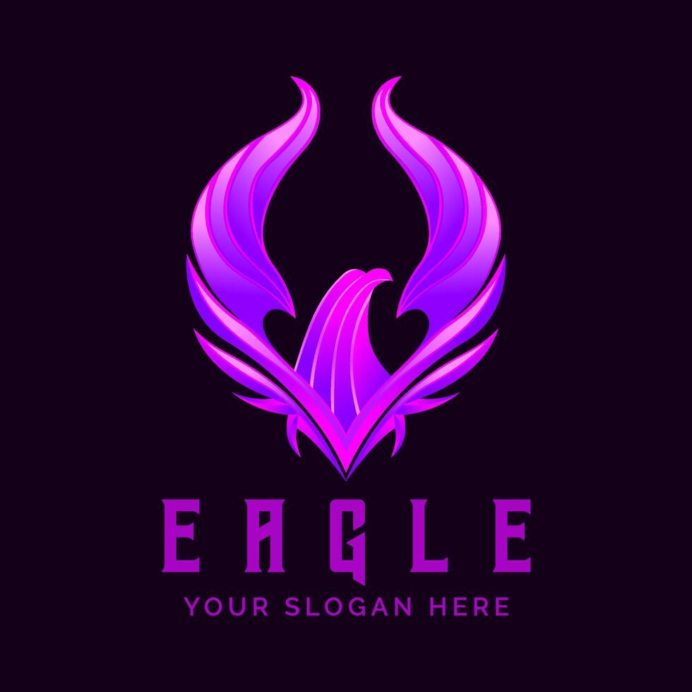Eagle Falcon Gradient color vector mascot design template