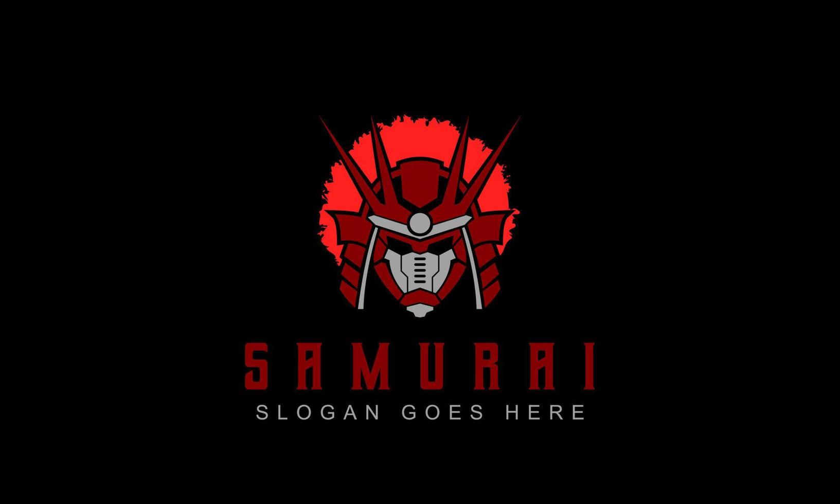 Samurai helmet logo design vector illustration template