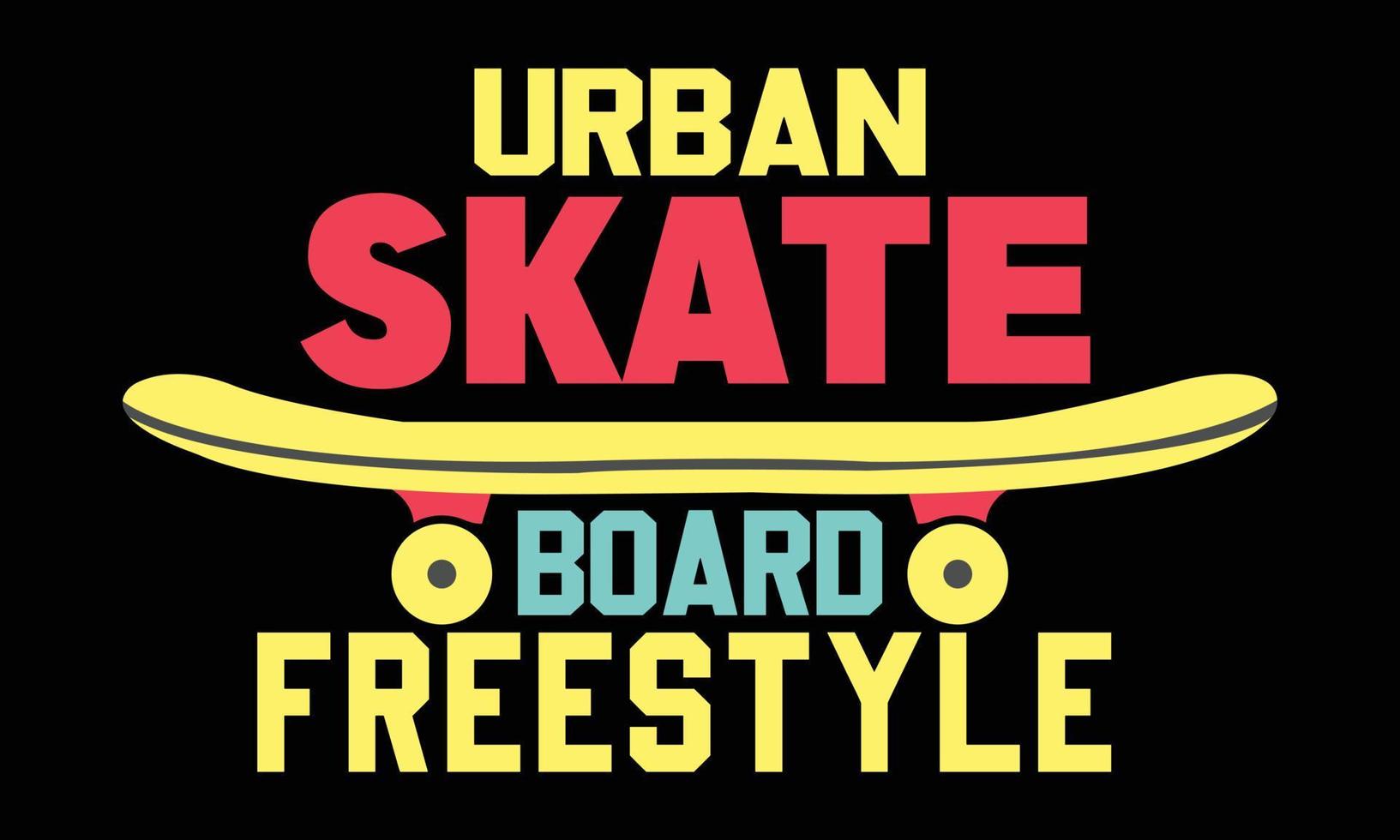 diseño de ilustración y vector de camiseta de patineta urbana. niños creativos de camiseta de patineta urbana motivacional, e ilustración de vector de tema de patineta urbana.