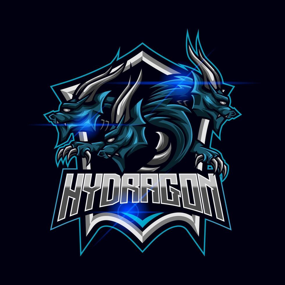 Hydra dragon Esport logo template vector