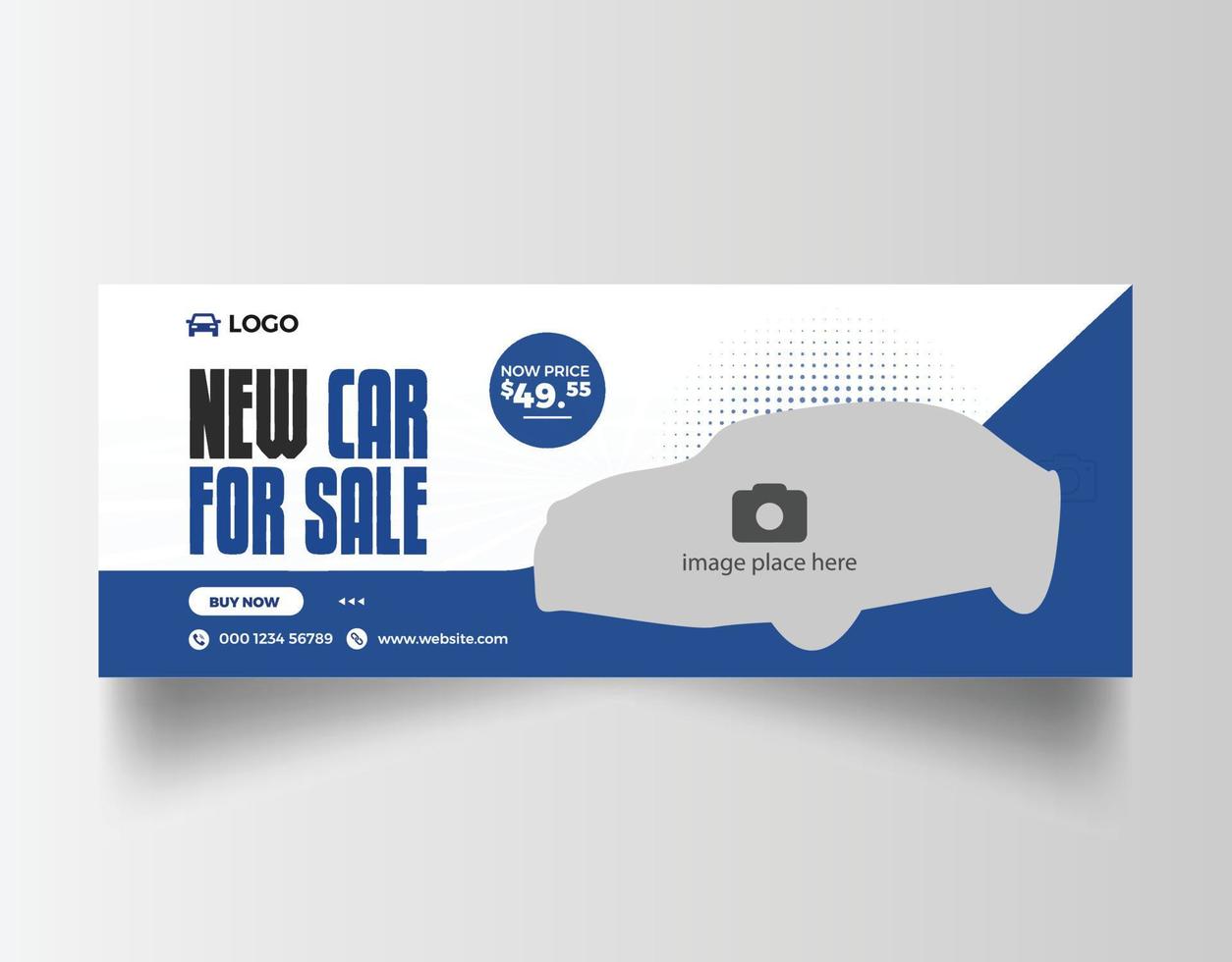 Car social media facebook cover banner template vector