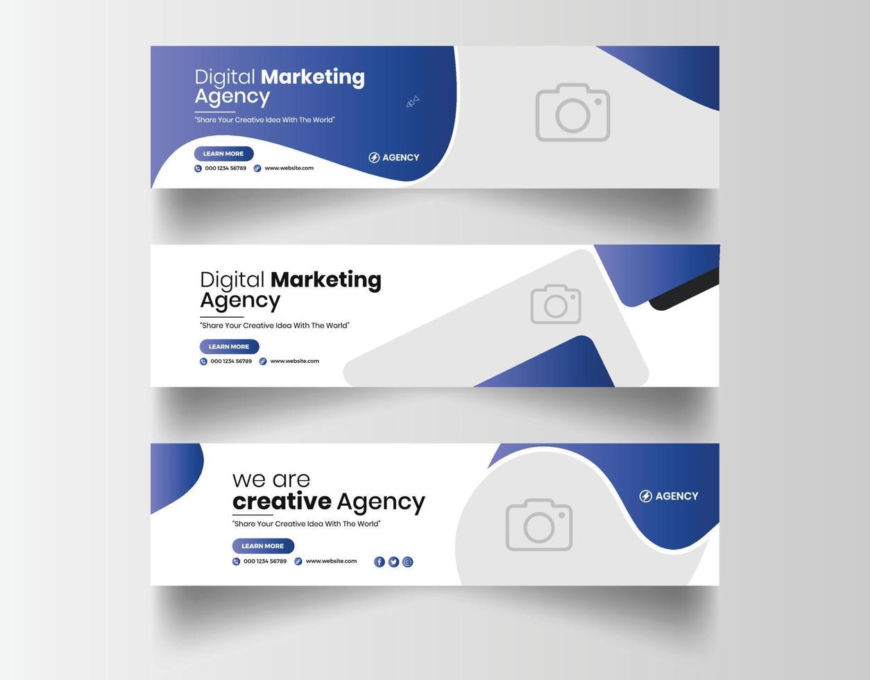 Corporate simple business linkedin profile banner and social media cover design vector