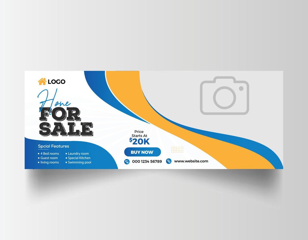 Real estate social media facebook cover banner template vector