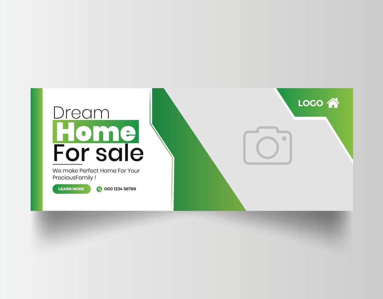 Real estate social media facebook cover banner template vector