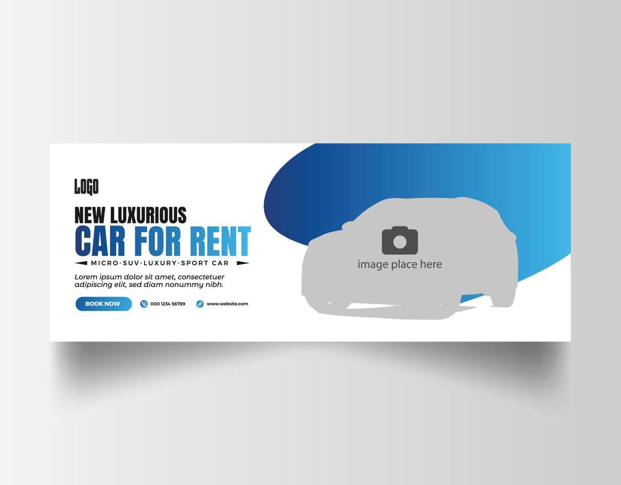 Car social media facebook cover banner template vector