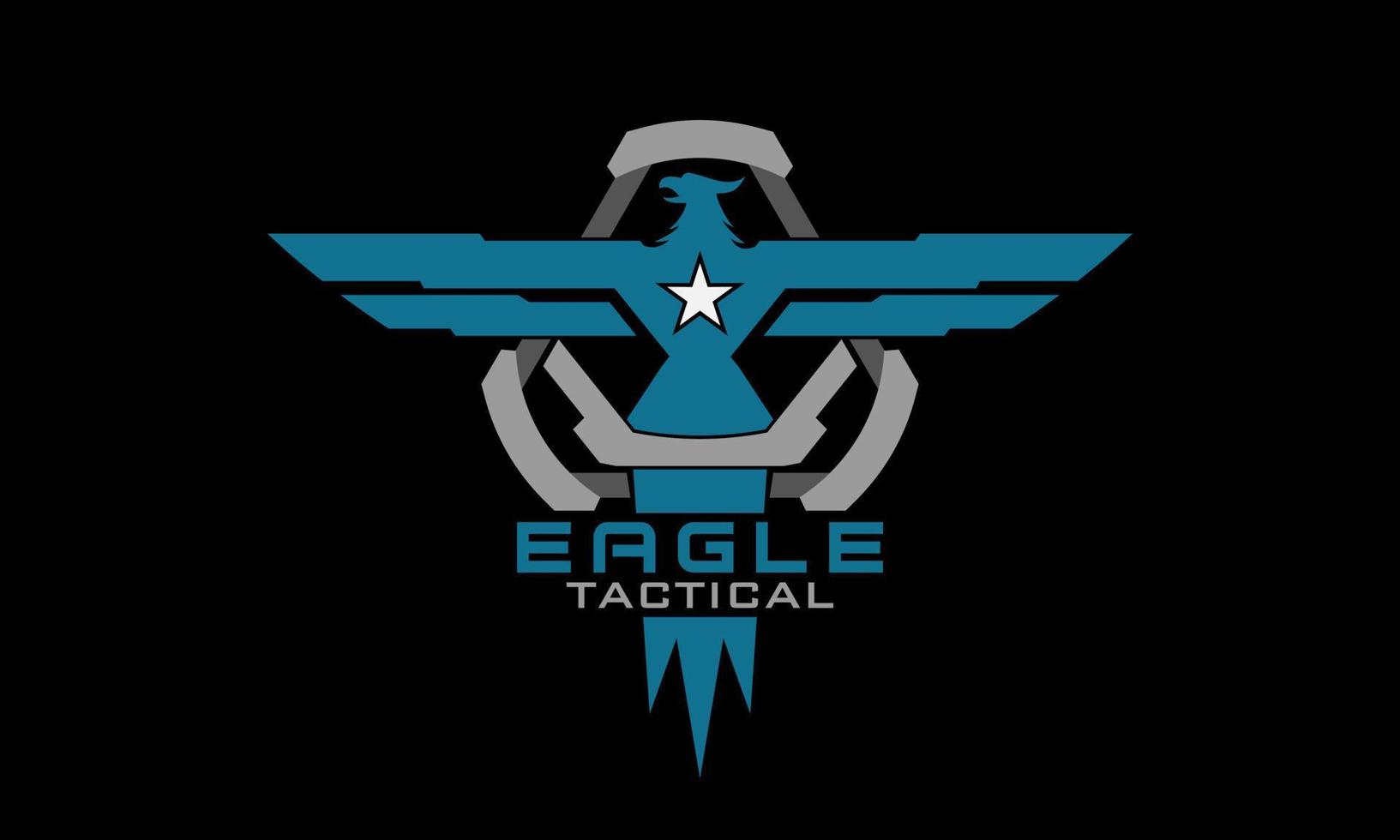 plantilla de insignia de ilustración de vector de diseño de logotipo militar de águila táctica