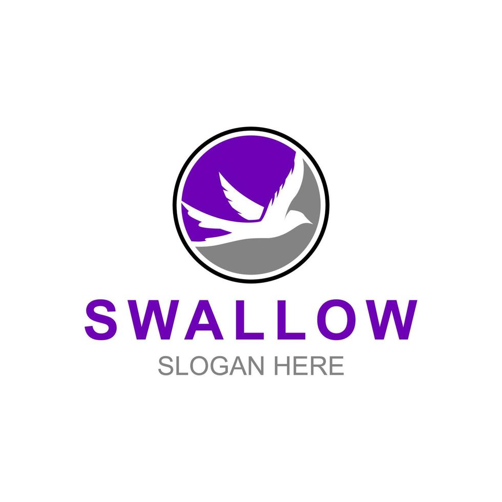 Swallow Bird in Circle Vintage Flying logo businnes design template vector illustration