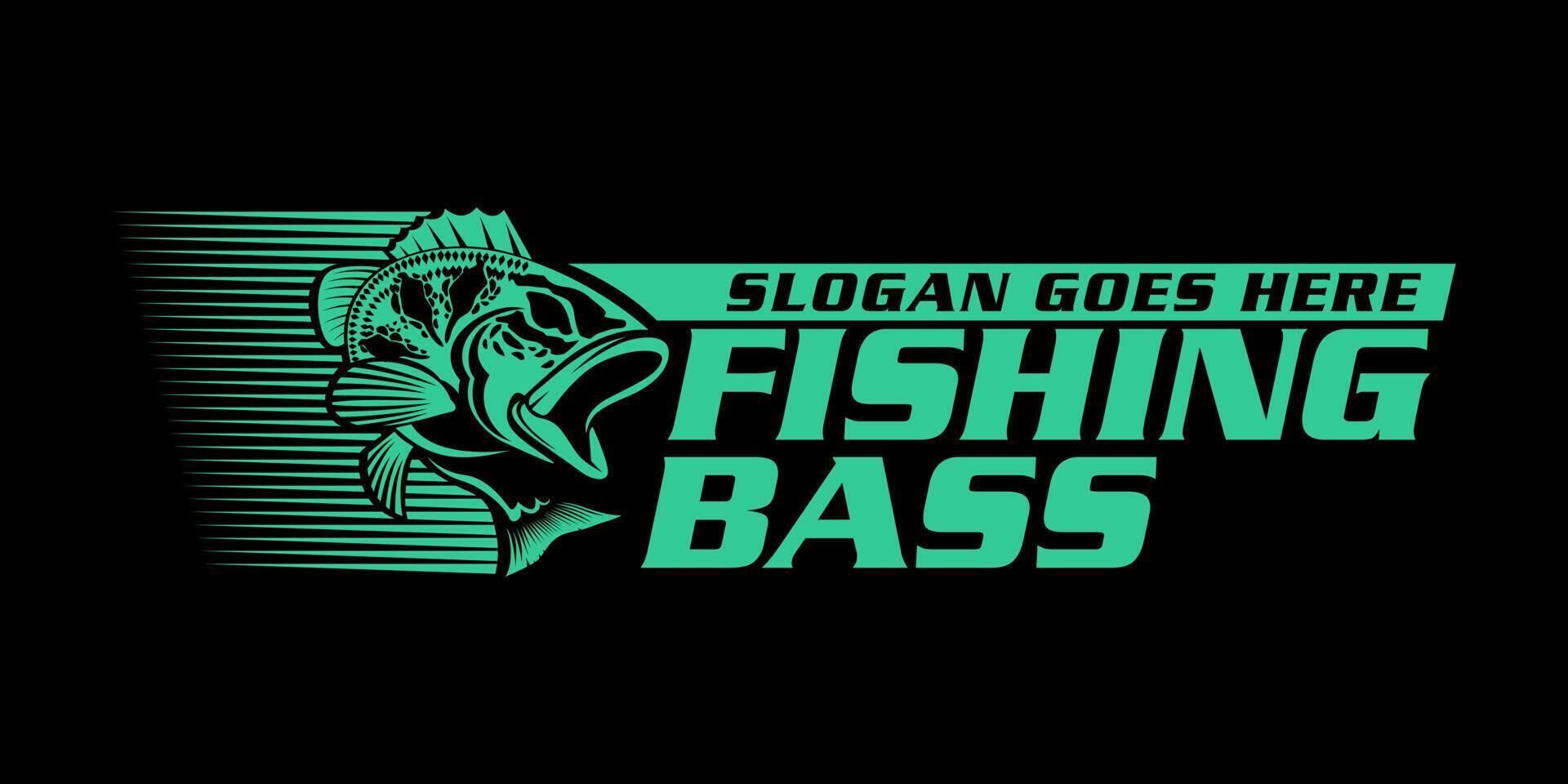 logo de pesca de peces saltando bajo sobre fondo negro oscuro. diseño de logotipo rústico vintage moderno. ideal para usar como el logotipo y la marca de cualquier empresa pesquera vector