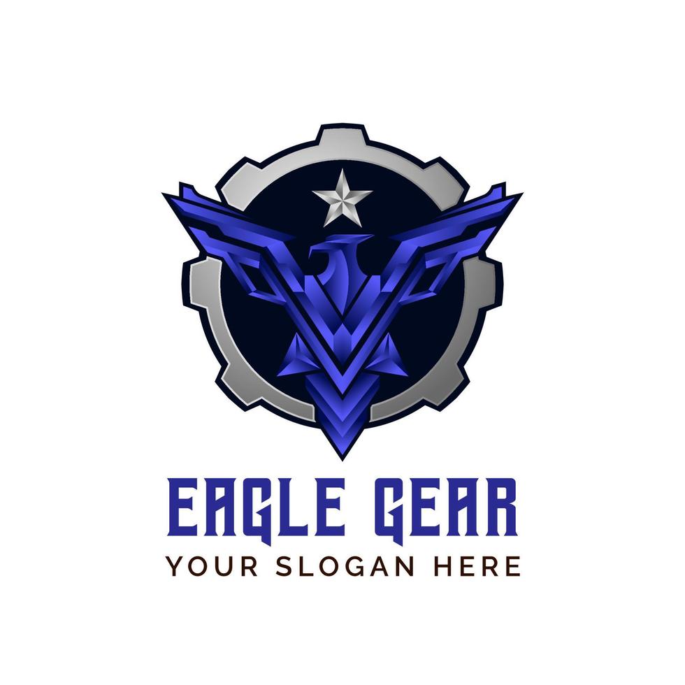 Ilustración de vector de plantilla de diseño de logotipo táctico militar águila