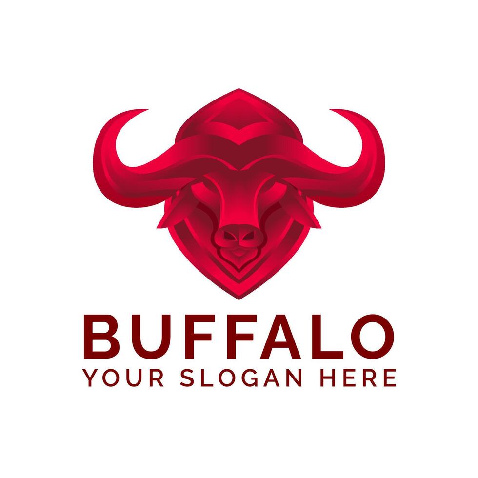 Buffalo Head Logo Design in Gradient template vector mascot