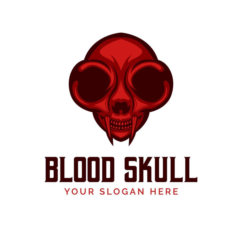 Skull in Red Letter Vector design. For mascot logo design in vintagestyle, mascot logo template