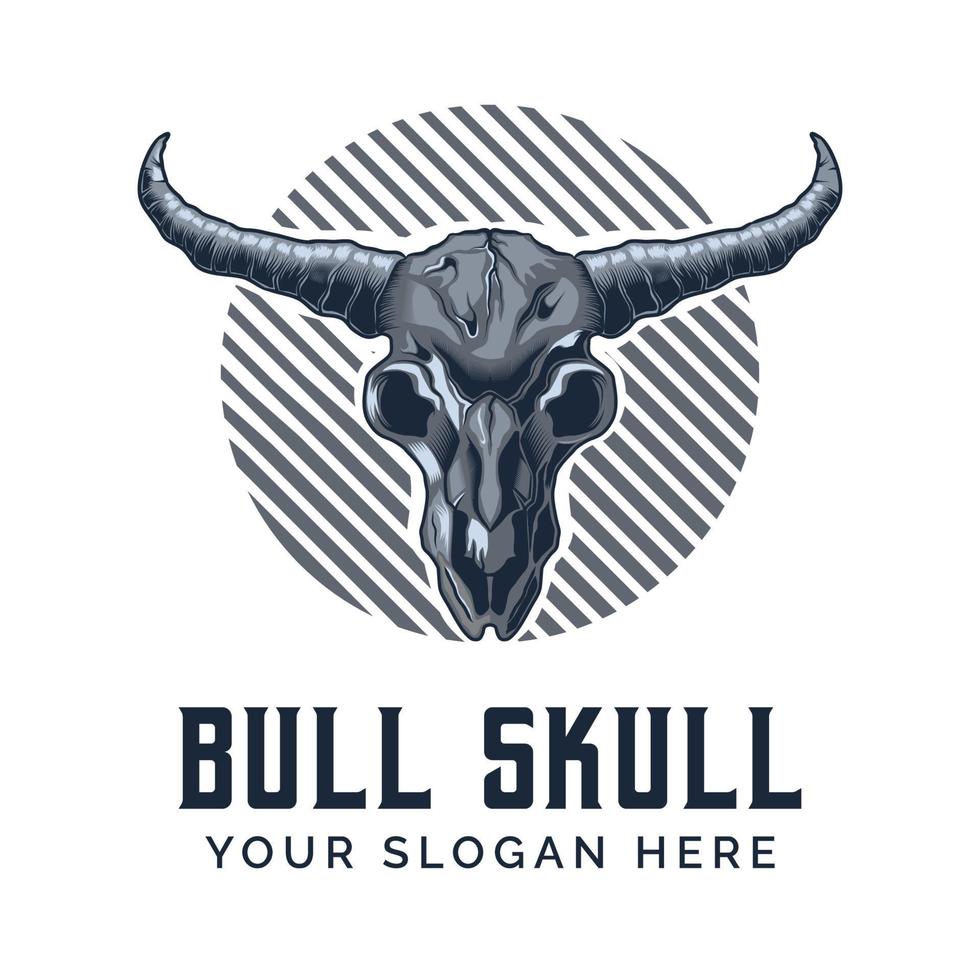cráneo cabeza de toro longhorn ilustración vectorial artística vector