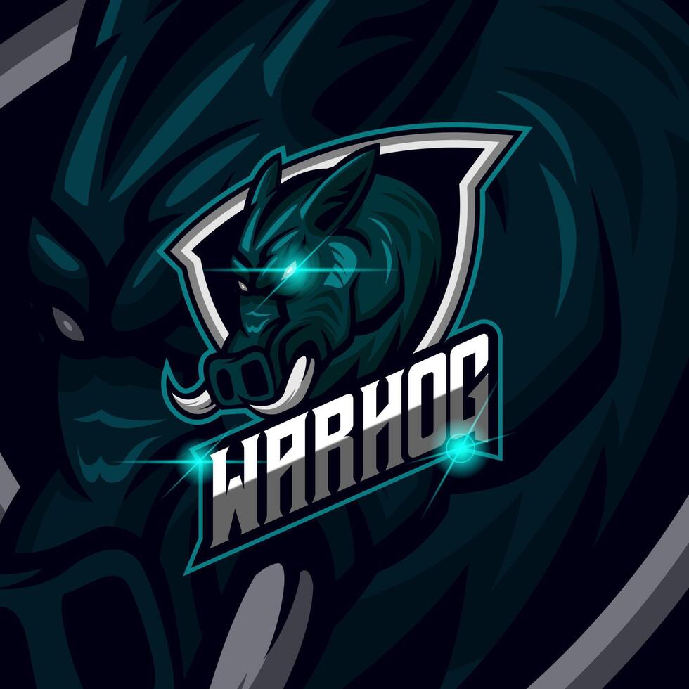 Warthog Esport logo design template vector