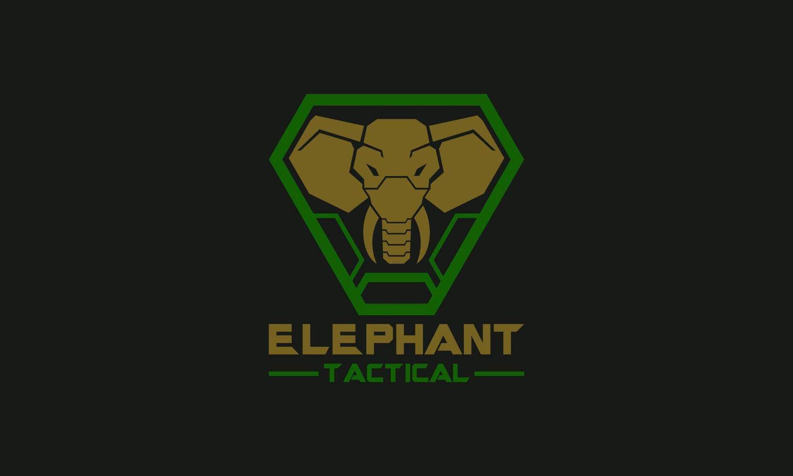 Elephant Tactical military logo design. Vector illustration of an elephant with military style. Modern Style icon design template.