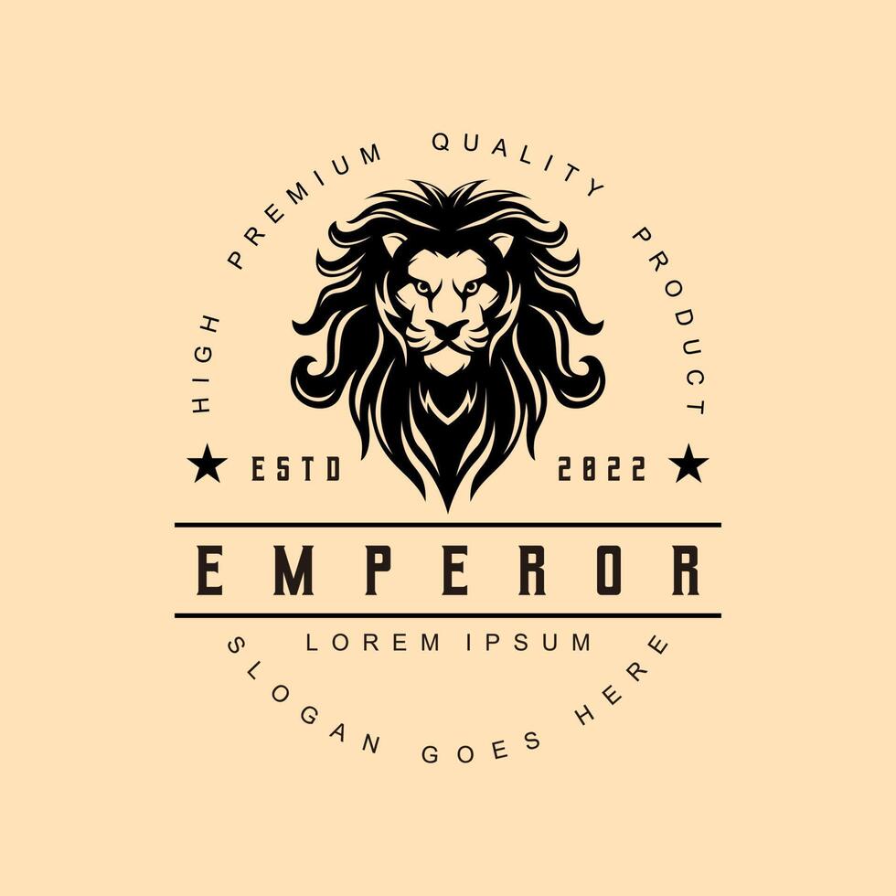 Lion Vector Logo Design in vintage style Logo Template