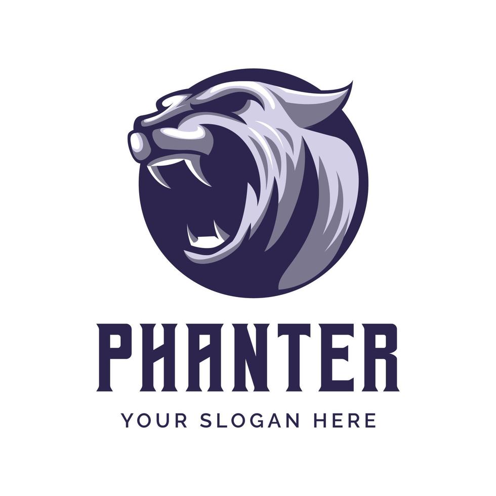 Panther Head Logo Design Vector Illustration