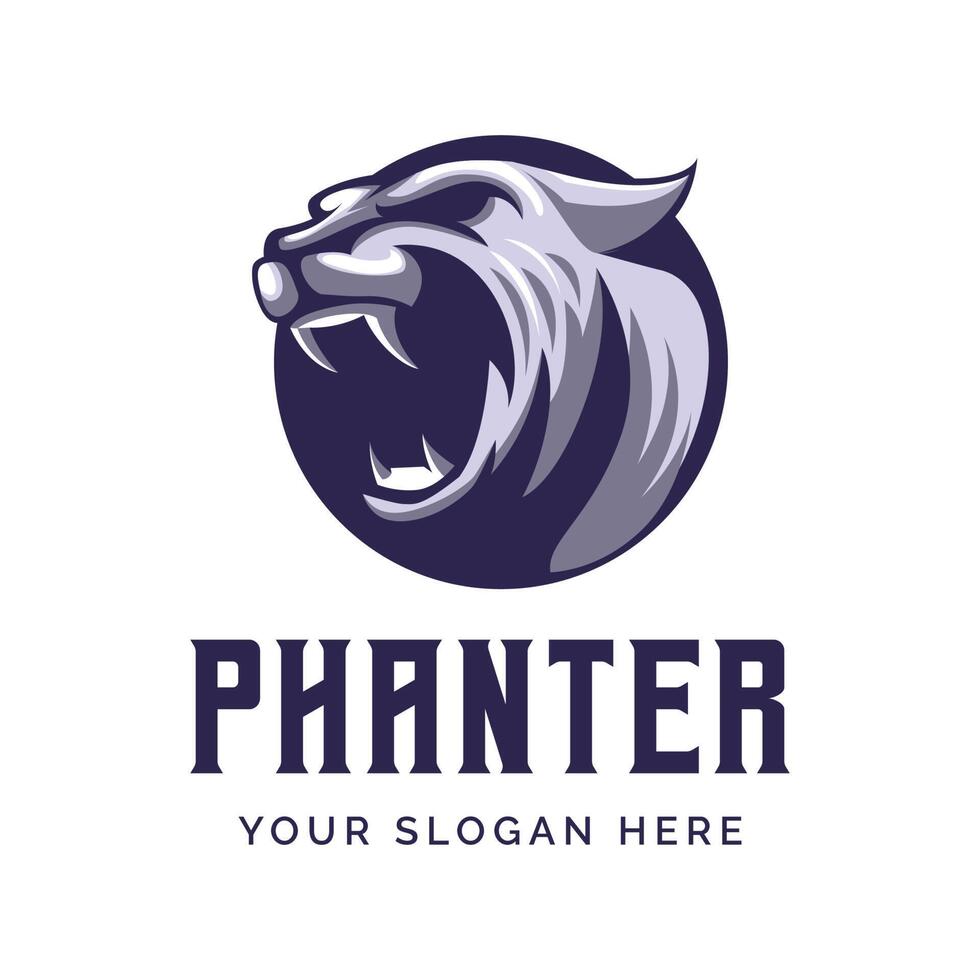 Panther Head Logo Design Vector Illustration